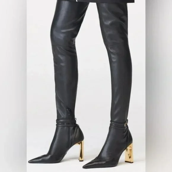 ZARA OVER-THE-KNEE HEELED BOOTS LIMITED EDITION - Picture 7 of 16